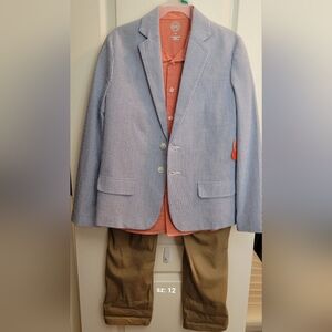 Wonder Nation Striped Blazer Set with Peach Shirt